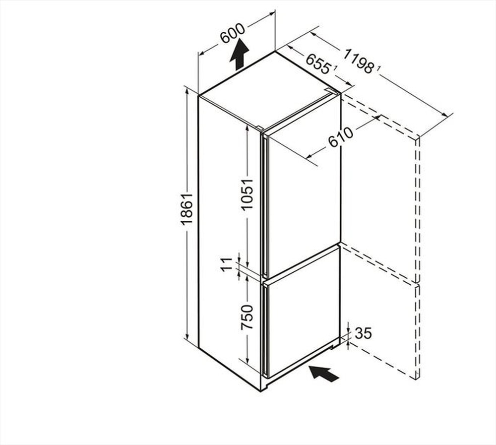 Immagine del prodotto LIEBHERR - Frigorifero combinato CNEF   4313-23 Classe E 333l-Acciaio
