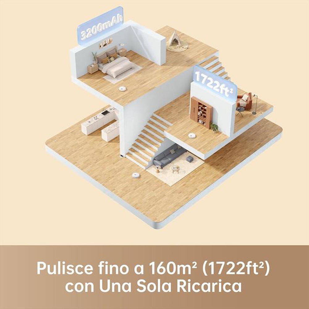 "DREAME - Aspirapolvere robot F9 Pro VM Combo + 1 side brush-Bianco"