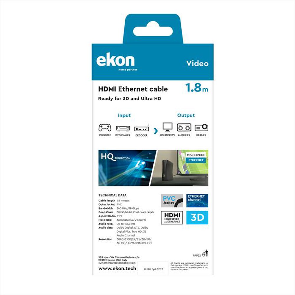 Immagine del prodotto EKON - Cavo HDMI 1.4 oro