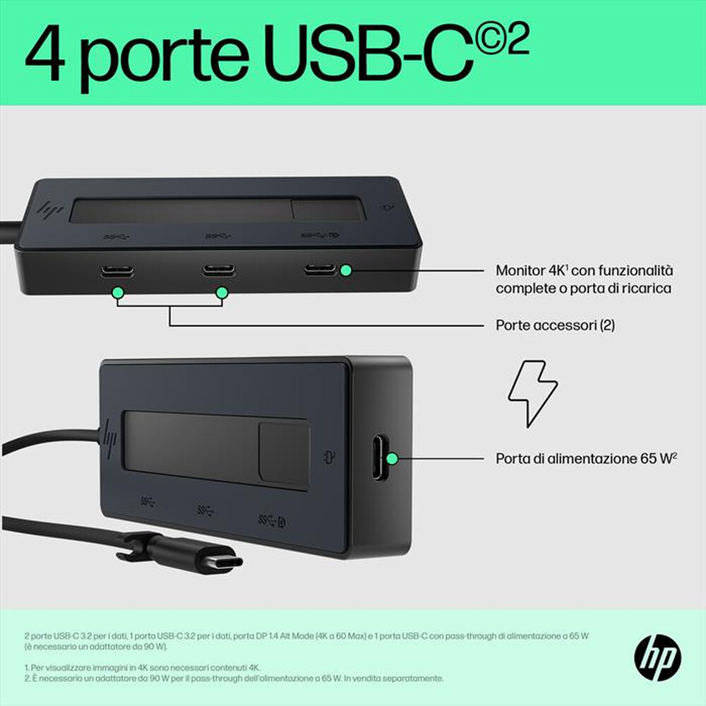 Immagine del prodotto HP - HUB MULTIPORTA 4K USB-C-Nero