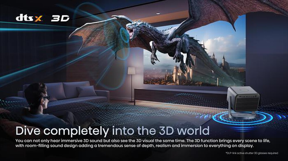 Immagine del prodotto HISENSE - Mini Proiettore Smart 4K C2 PRO-Metallo - Grigio Carbone