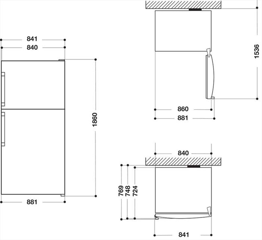 "WHIRLPOOL - Frigorifero 2 porte W84TE 72 M 2 Classe E 587lt"