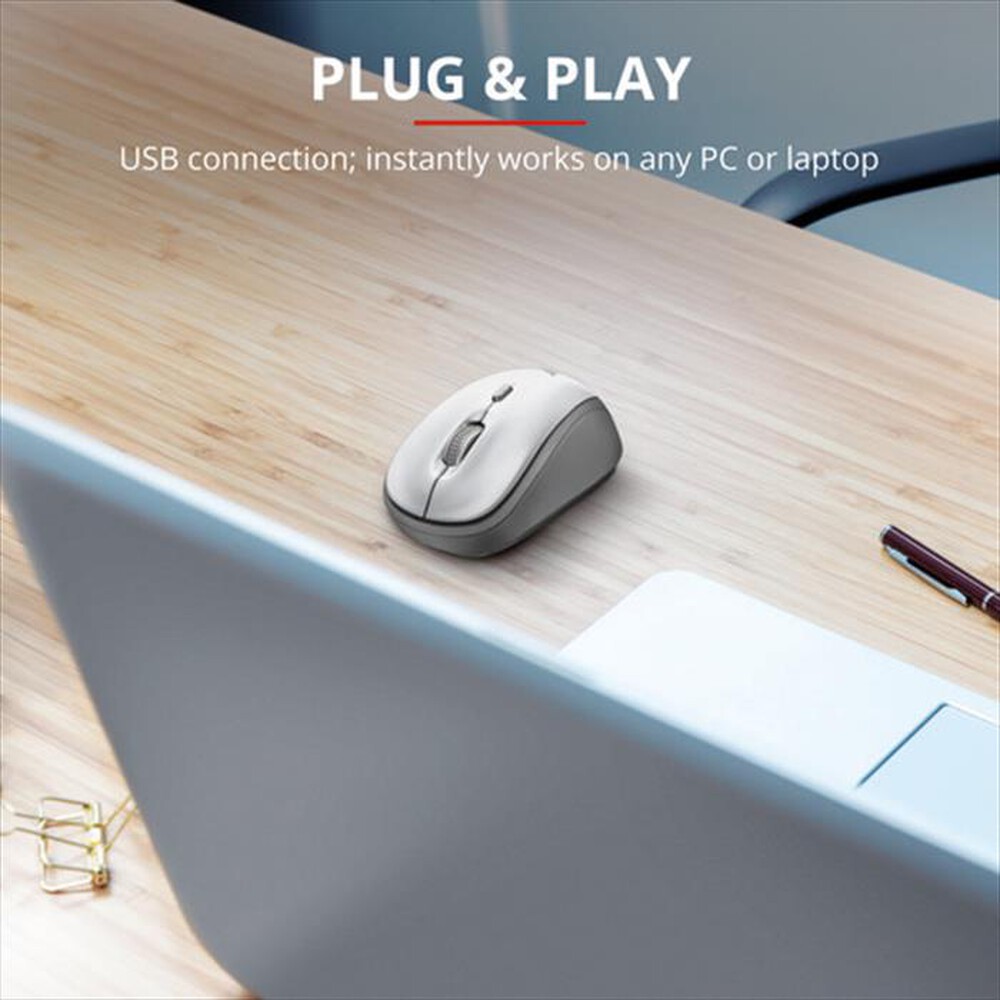 "TRUST - YVI WIRELESS MOUSE-White"