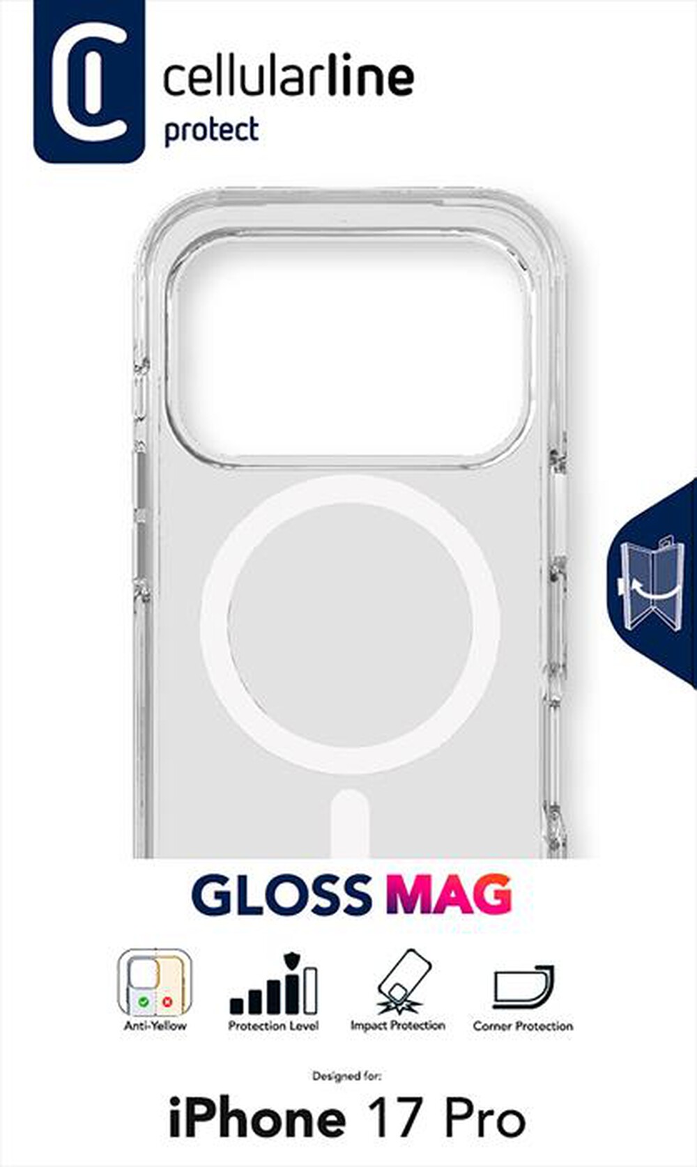 Immagine del prodotto CELLULARLINE - Custodia GLOSS MAG per IPHONE 17 PRO-Trasparente