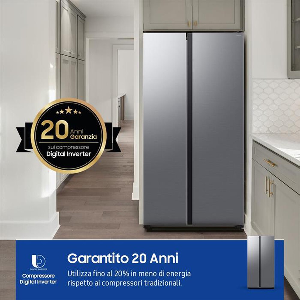 "SAMSUNG - Frigorifero side by side RS70F65QDTEF Classe D-Metal Inox"