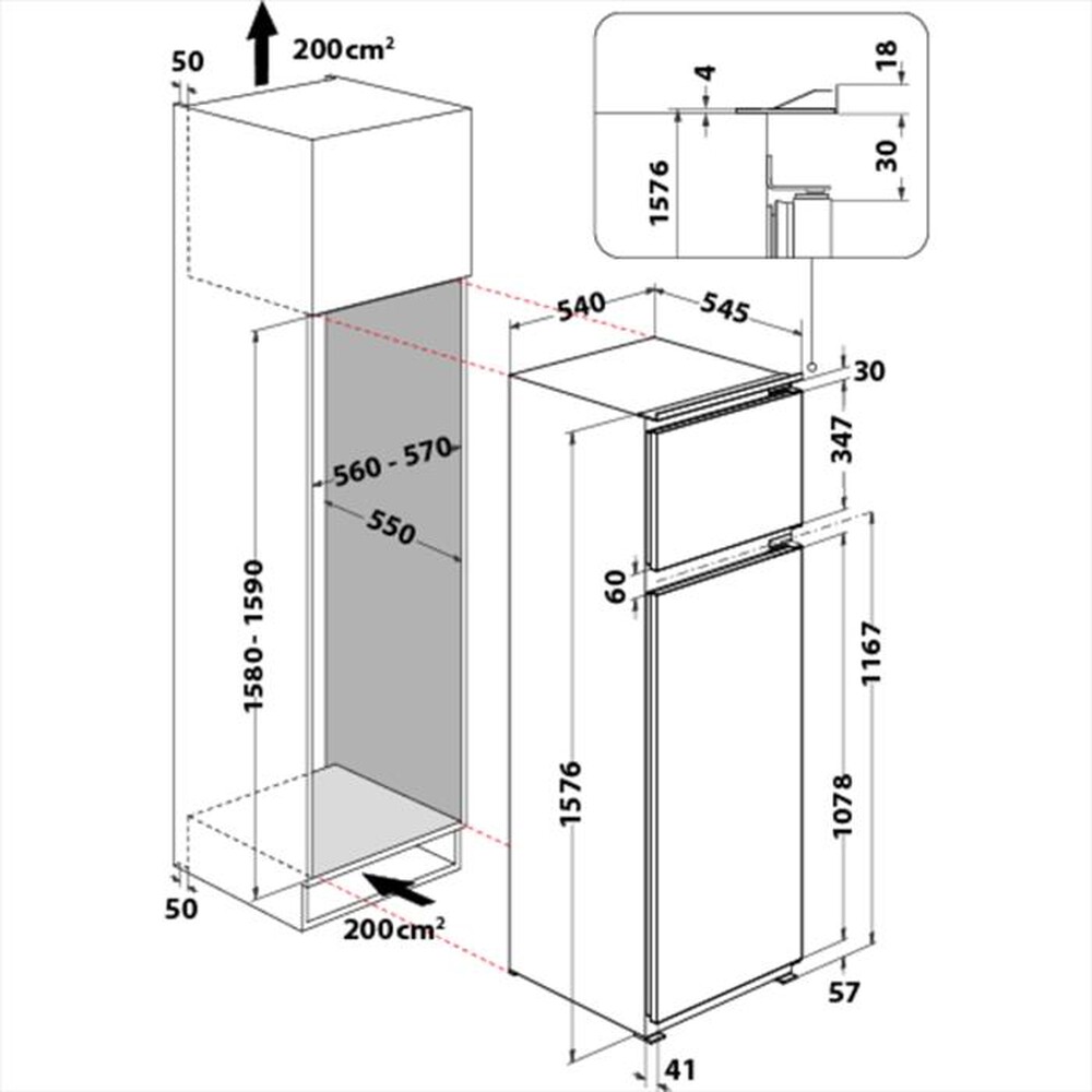 "HOTPOINT ARISTON - Frigorifero 2 porte T 16 A2 D/HA 1 Classe F"