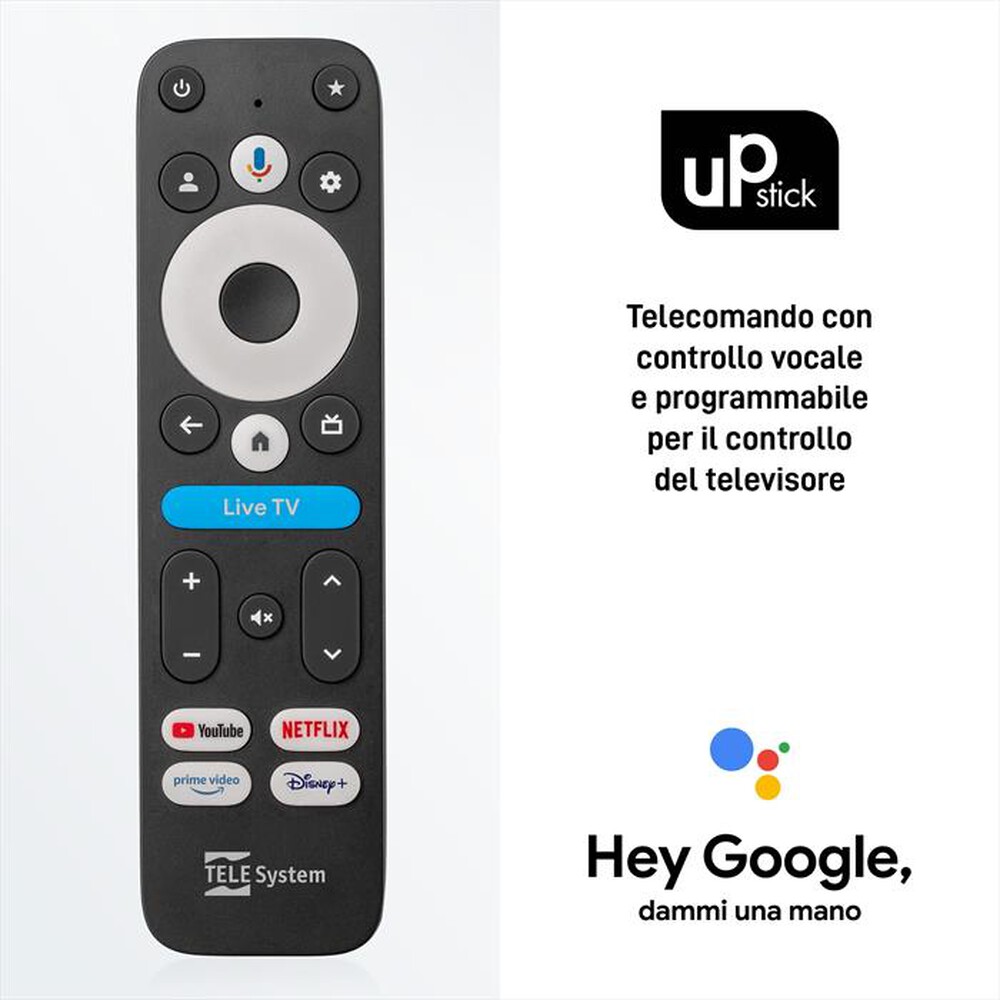 Immagine del prodotto TELESYSTEM - UP STICK RICEV.DIGITALE IP HDMI 4K GOOGLE TV-BLACK