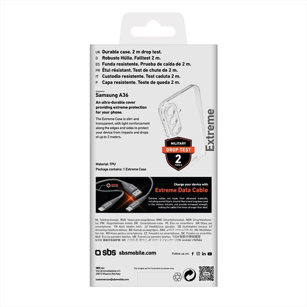 Immagine del prodotto SBS - Cover Extreme 2 Samsung A36 TEEX2SAA36-Trasparente