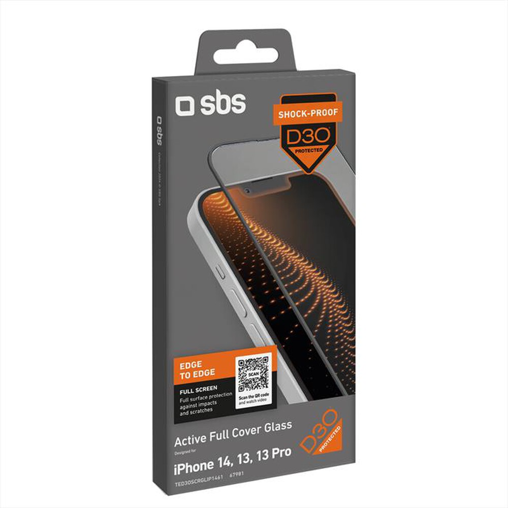 "SBS - Screenglass D3O TED3OSCRGLIP1461 per iPhone 14/13-Trasparente"