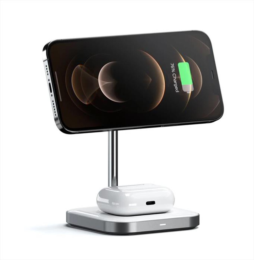 "SATECHI - STAND DI RICARICA WIRELESS 2IN1-grigio"