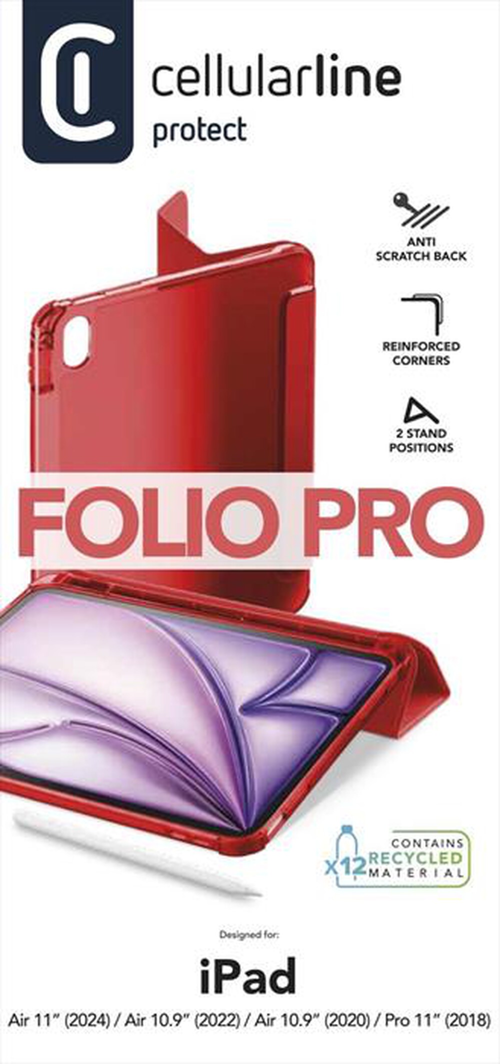 Immagine del prodotto CELLULARLINE - Cover FOLIO PRO - IPAD PRO / AIR-Red