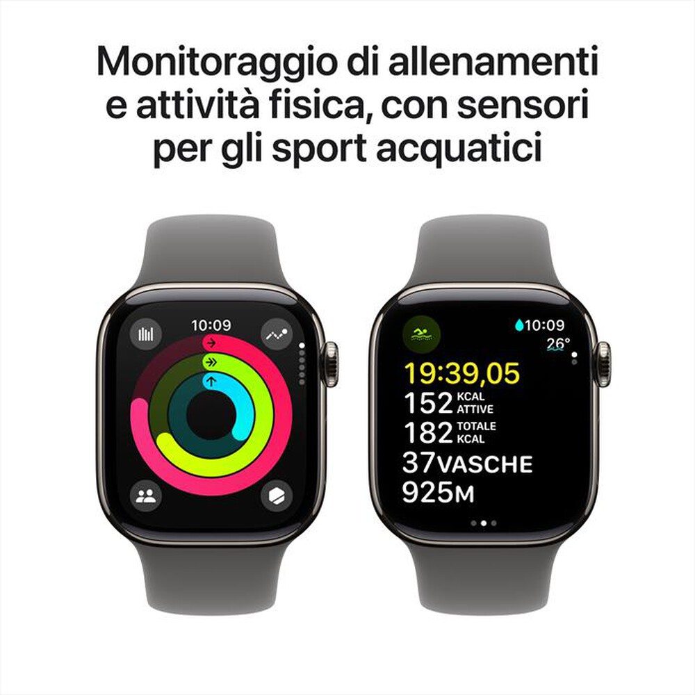 "APPLE - Watch Series 10 GPS + Cellular 42mm Titanio-Naturale - Sport Band Grey S/M"