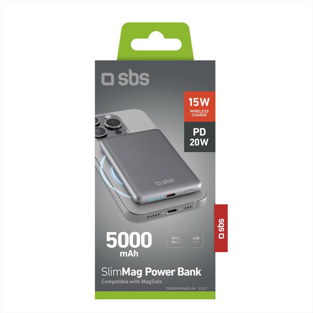 "SBS - Powerbank MagSafe TEBB5000MAGSLIM-Grigio"