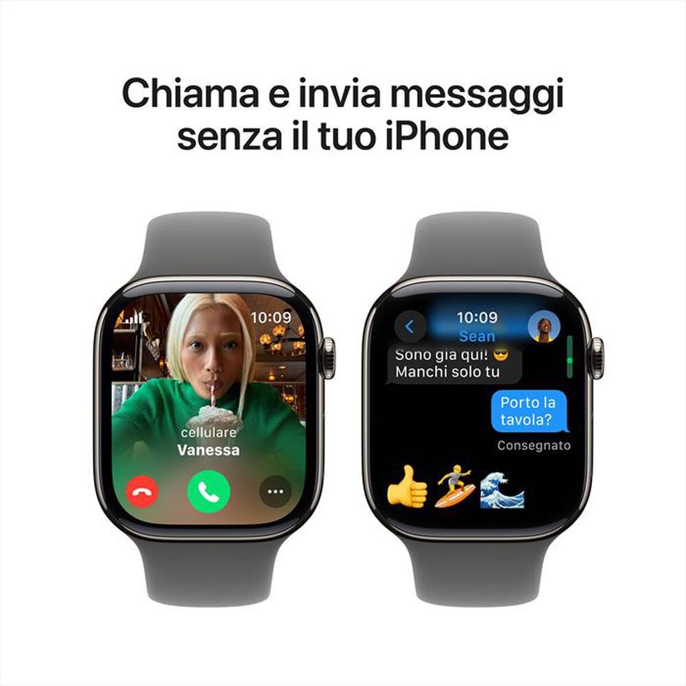 "APPLE - Watch Series 10 GPS + Cellular 46mm Titanio-Naturale - Sport Band Grey S/M"