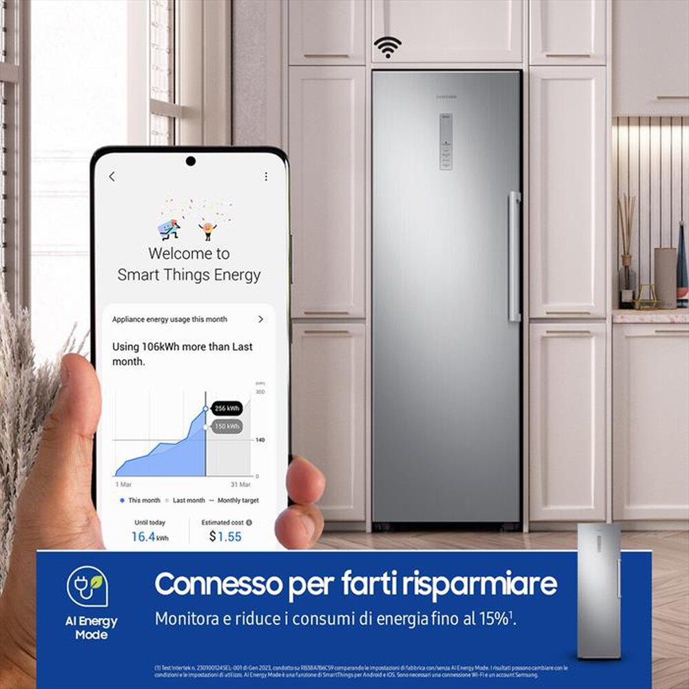 Immagine del prodotto SAMSUNG - Congelatore verticale RZ32C7BBES9/EF Classe E 323l-METAL INOX