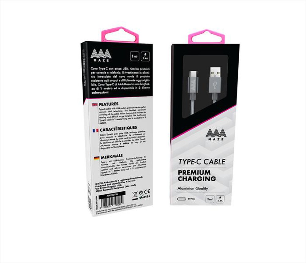 "AAAMAZE - TYPE-C CABLE 1M - Grey"