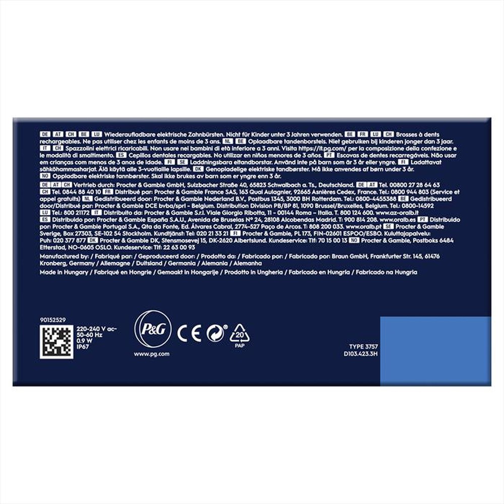 Immagine del prodotto ORAL-B - Spazzolino elettrico ricaricabile VITALITY PRO BIA-Bianco e Nero