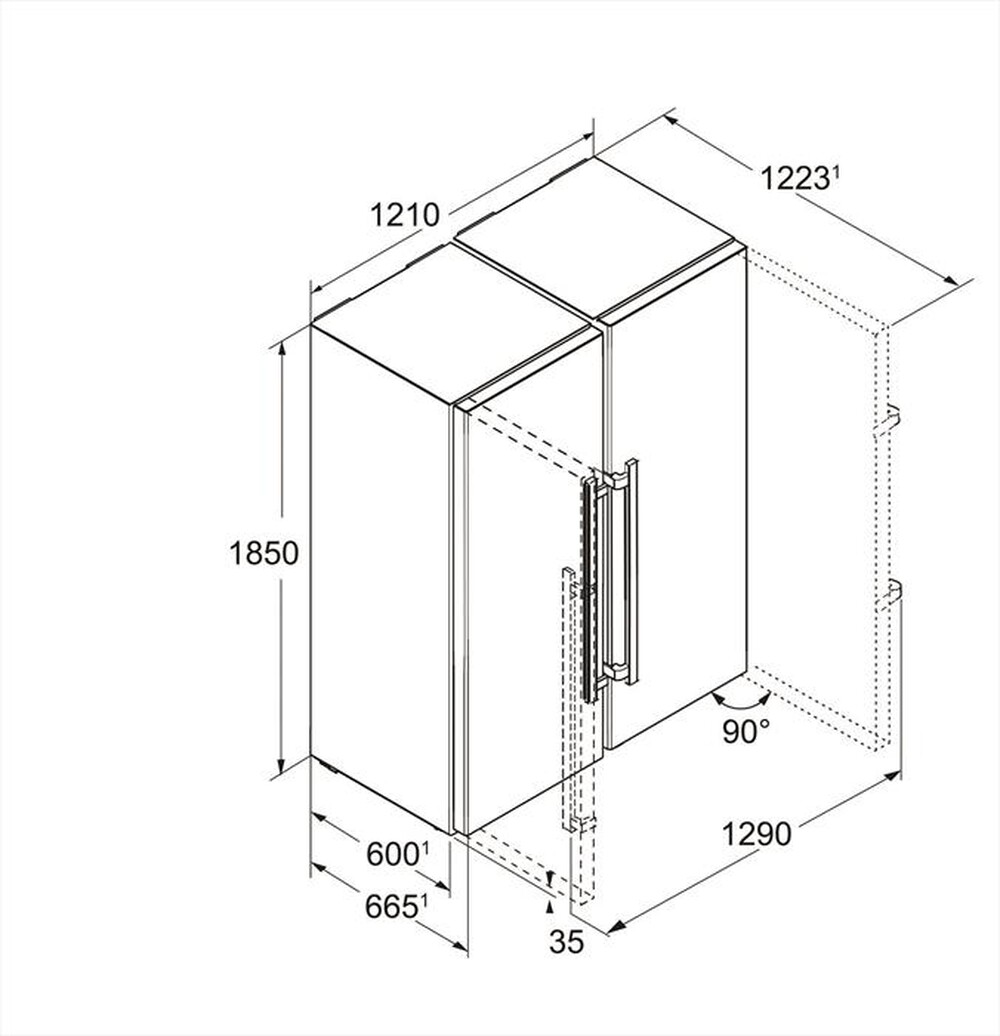 "LIEBHERR - Frigorifero side by side SBSES 8773-21 Classe D-Acciaio"