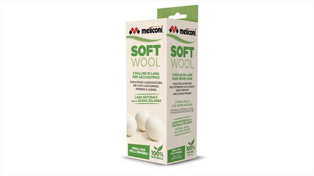 Immagine del prodotto MELICONI - Sfere in lana per asciugatrice SOFT WOOL 3 PZ-Lana neozelandese