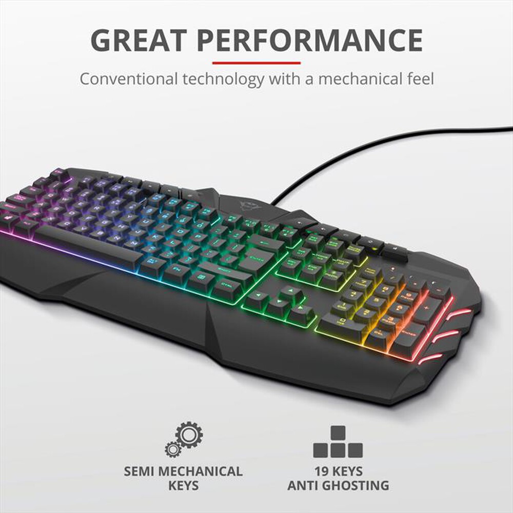 "TRUST - GXT881 ODYSS SEMI-MECH KEYBOARD IT-Black RGB"