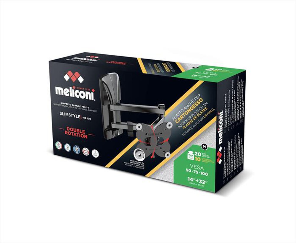 "MELICONI - Supporto TV SLIMSTYLE PLUS 100 SDR CG 20 Kg-Nero"