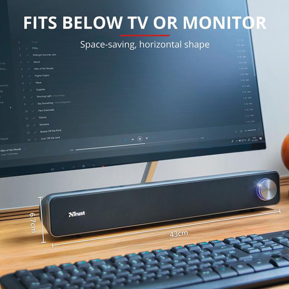 "TRUST - ARYS PC SOUNDBAR-Black/Grey"