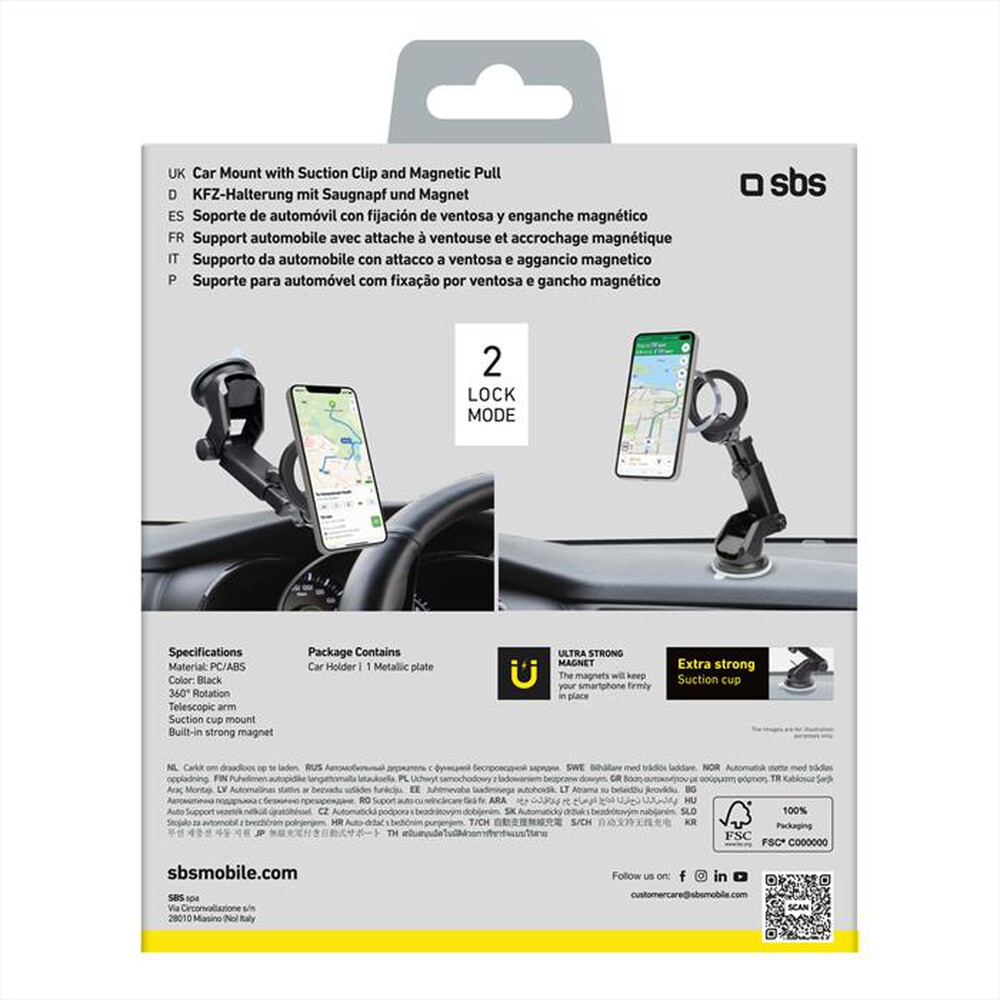"SBS - Supporto auto Mag Safe TESUPMAGRINGEXT-Nero"