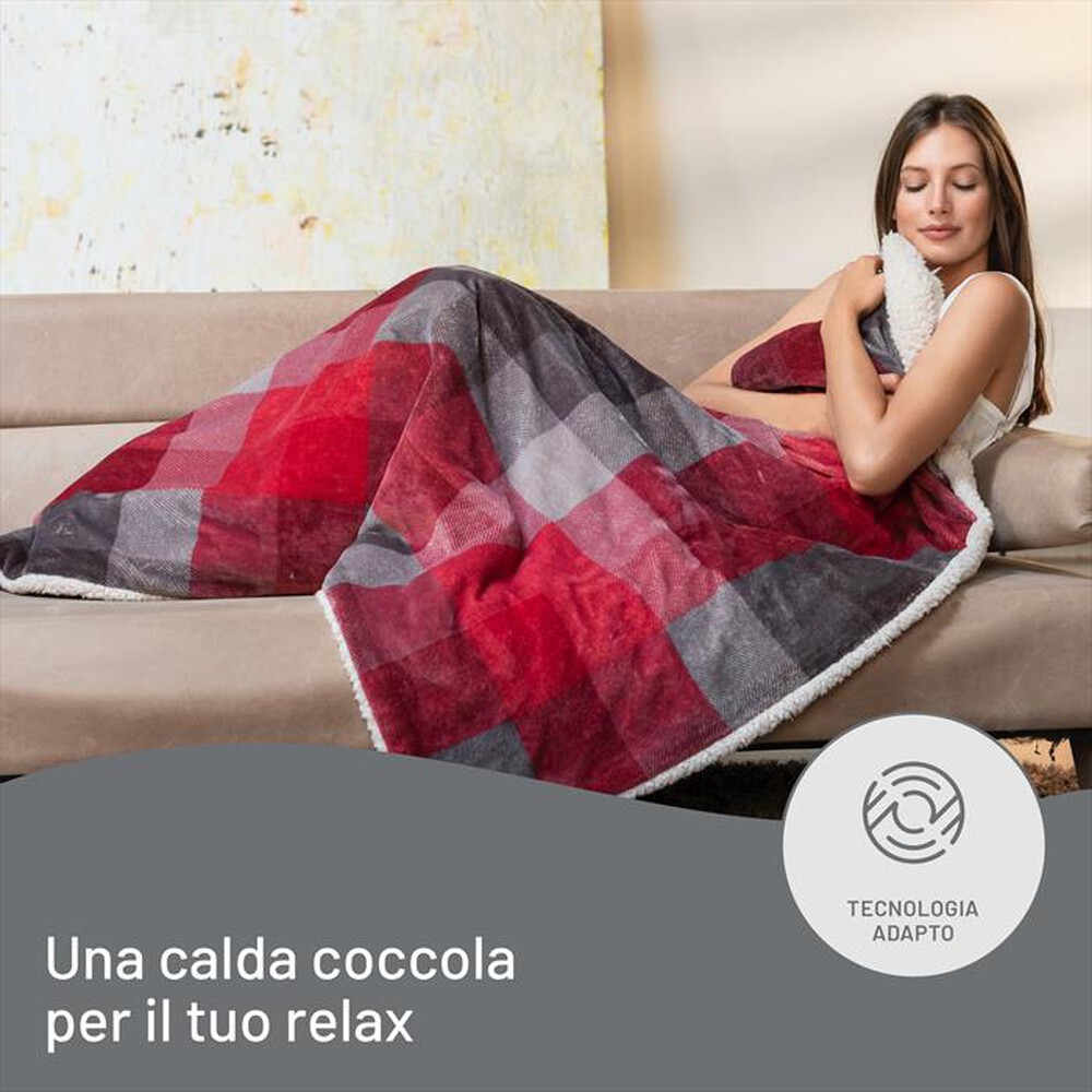 "IMETEC - CALDOPLAID ADAPTO VELVET TARTAN 160X120 CM-Multicolore"