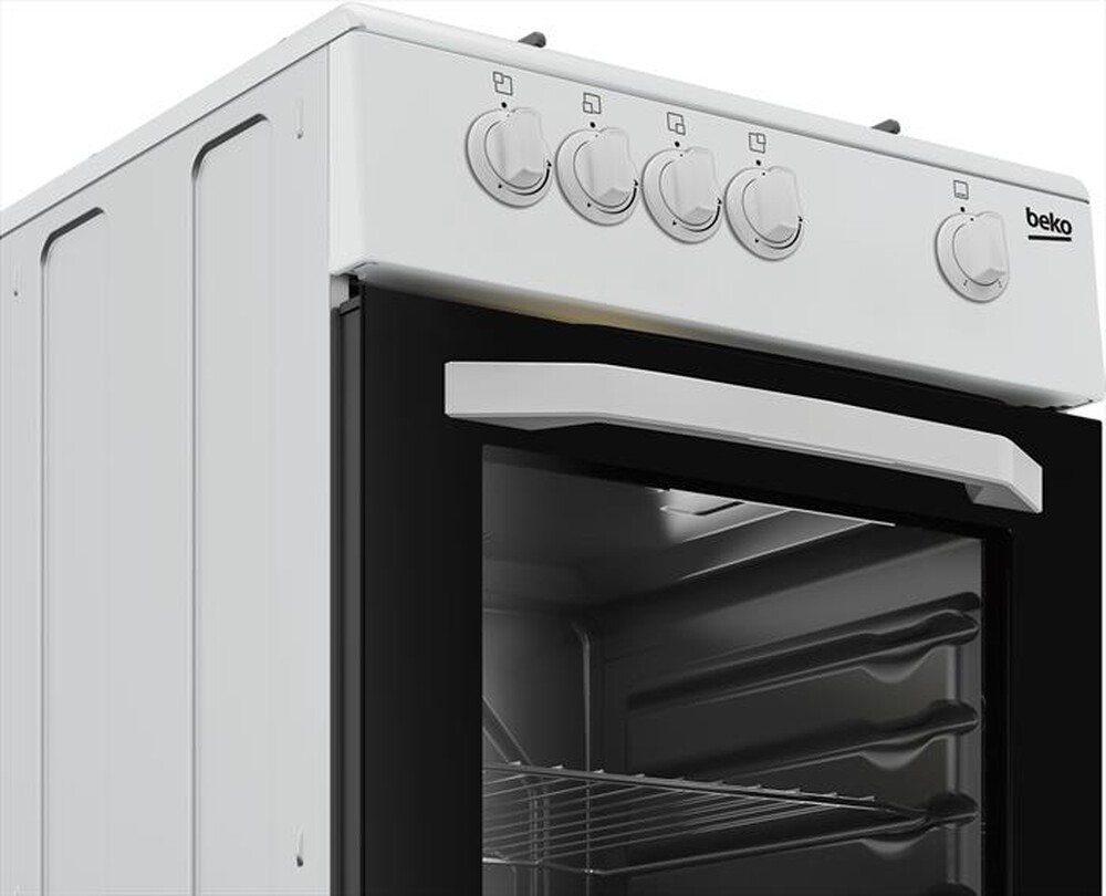 "BEKO - Cucina a gas CSG42001FW-Nero, Bianco"