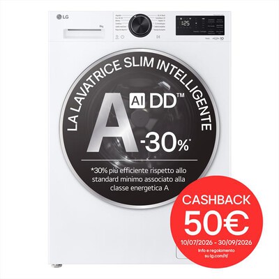 LG - Lavatrice Slim F2NX50S8TLB 8Kg Classe A-Bianco