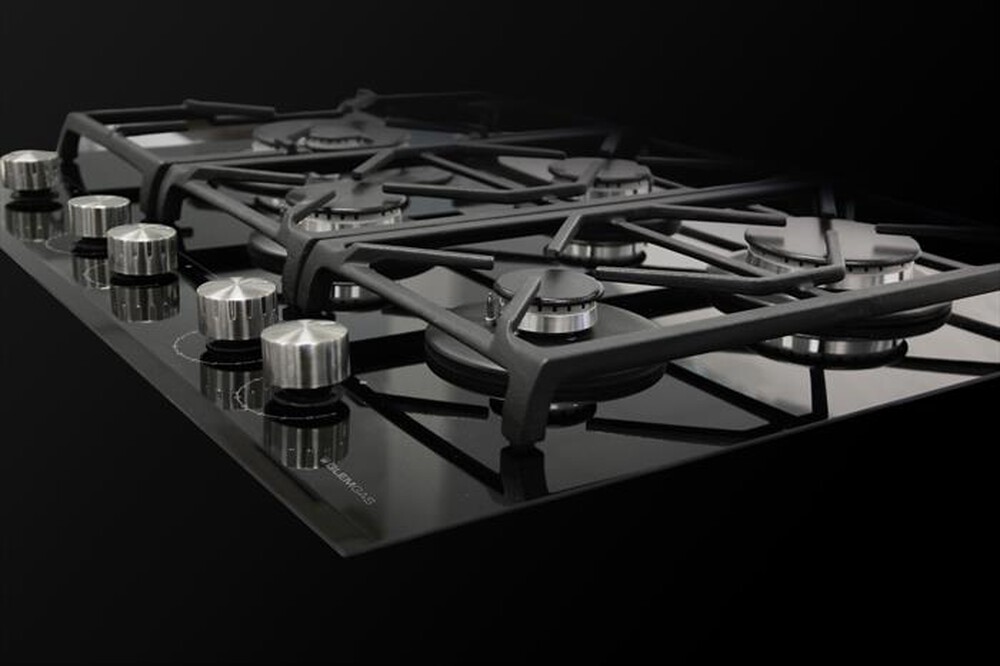 "GLEM GAS - Piano cottura a gas GV95TXBK 5 fuochi 90cm-Nero Lucido"