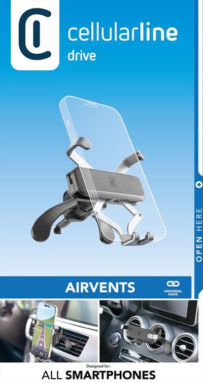 CELLULARLINE - Supporto smartphone da auto GRAVITYHOLDERVENTK-Nero