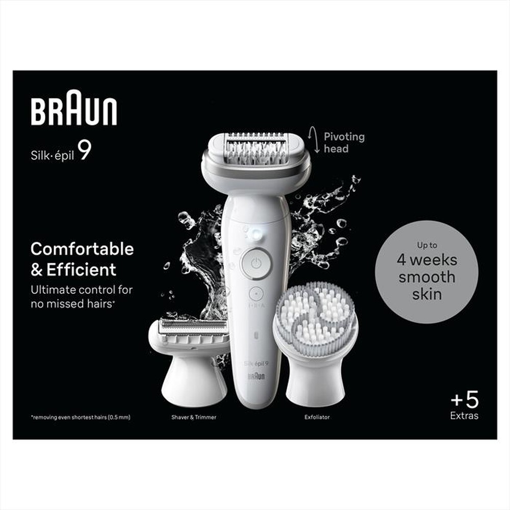 "BRAUN - Epilatore SILK-ÉPIL 9 9-061-BIANCO/ARGENTO"