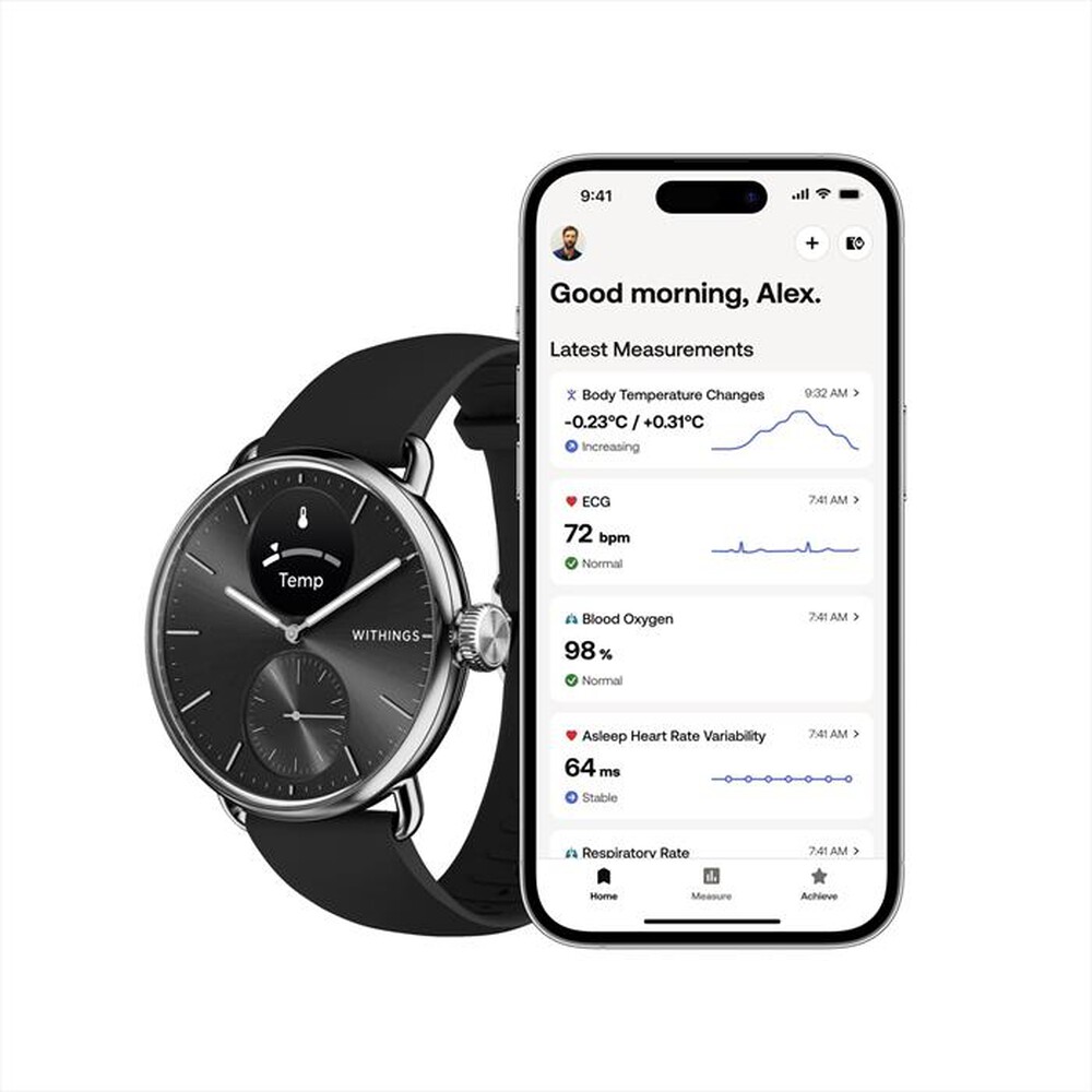 Immagine del prodotto WITHINGS - Smartwatch SCANWATCH 2 - 38MM-Nero