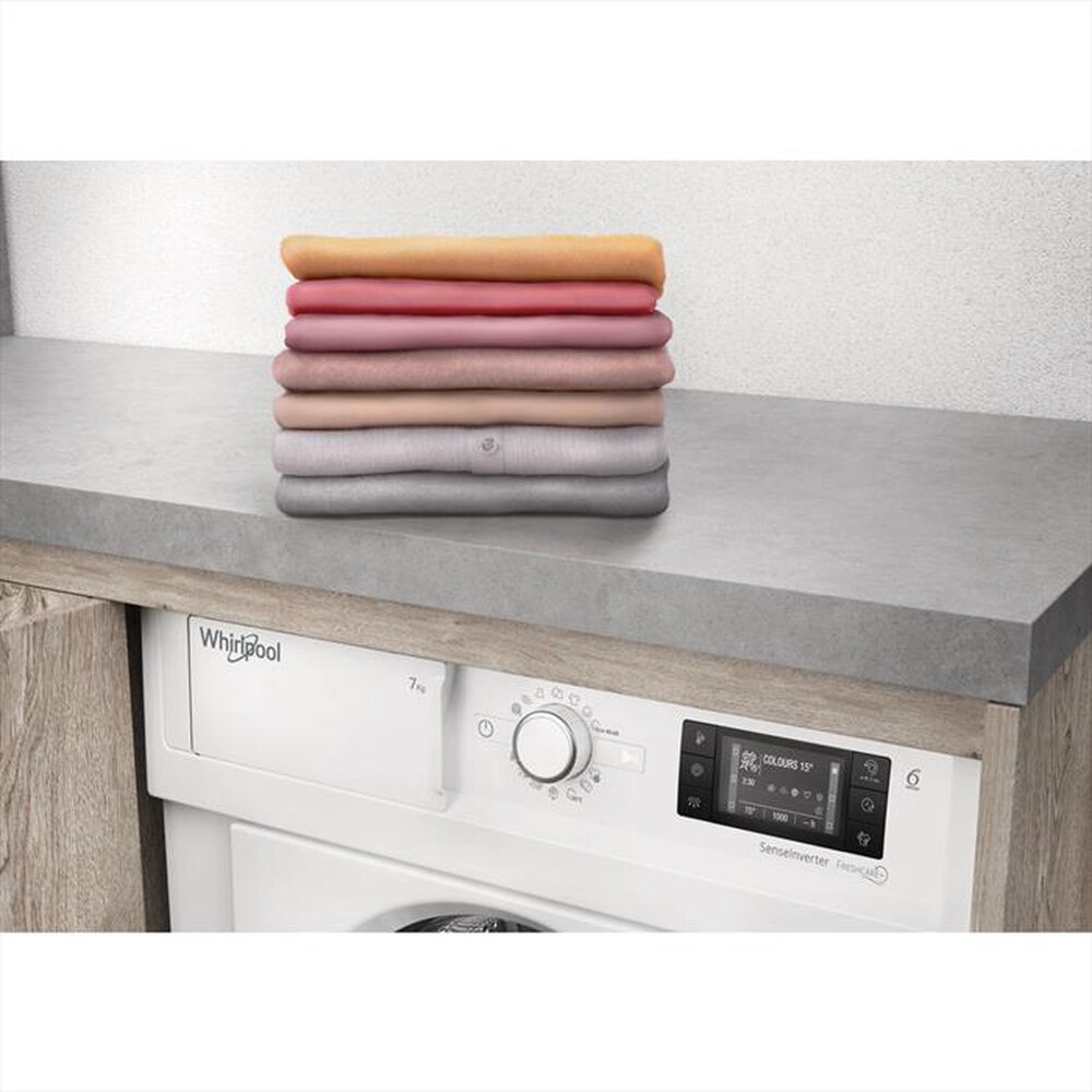 "WHIRLPOOL - Lavatrice incasso BI WMWG 71483E EU N 7Kg Classe D-Bianco"