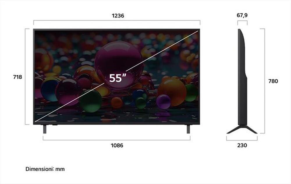 Immagine del prodotto LG - Smart TV LED UHD 4K 55" WEBOS AI 55UA74006LB-Blu