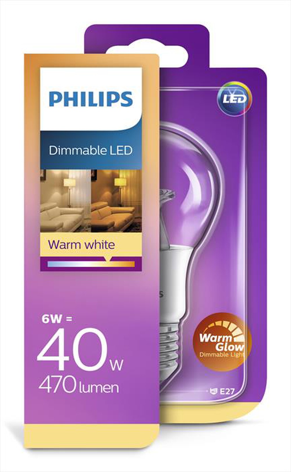 Immagine del prodotto PHILIPS - LED40CLDIM 6W E27-Luce calda e soffusa