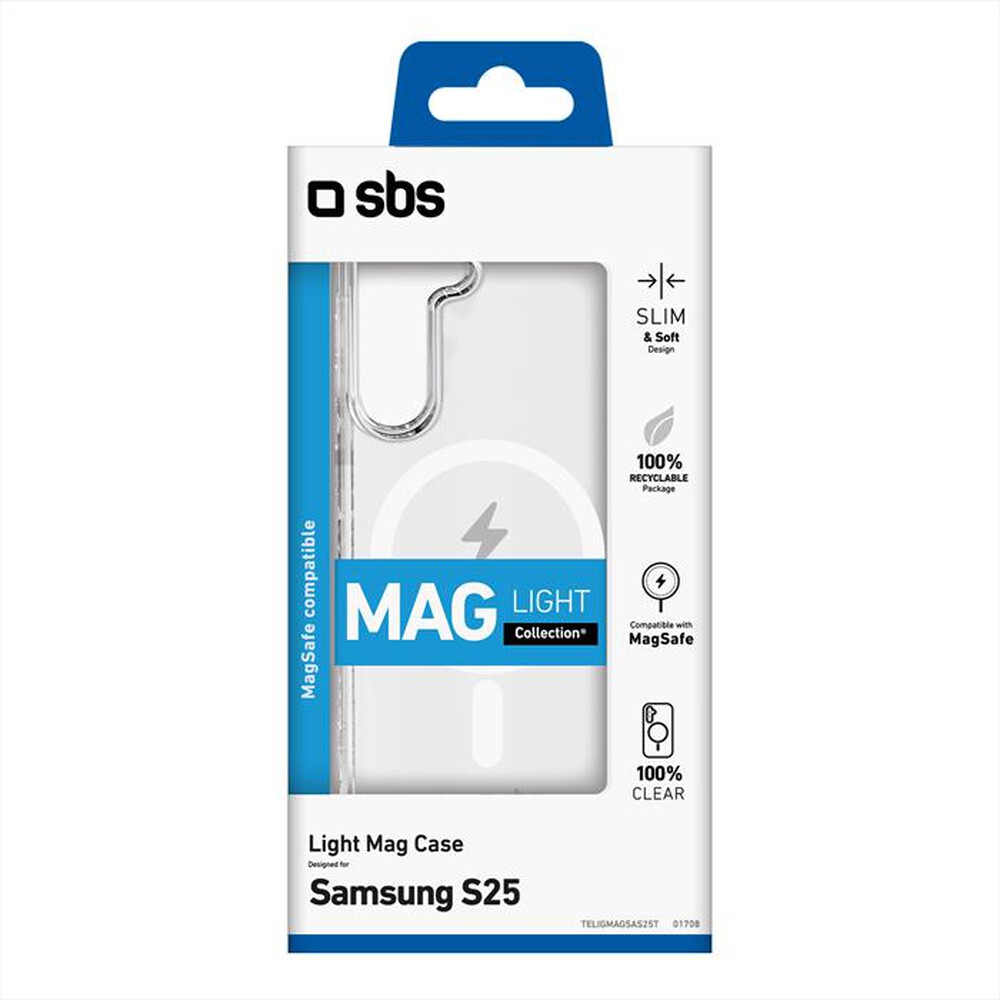 "SBS - Cover TELIGMAGSAS25T per Samsung S25-Trasparente"