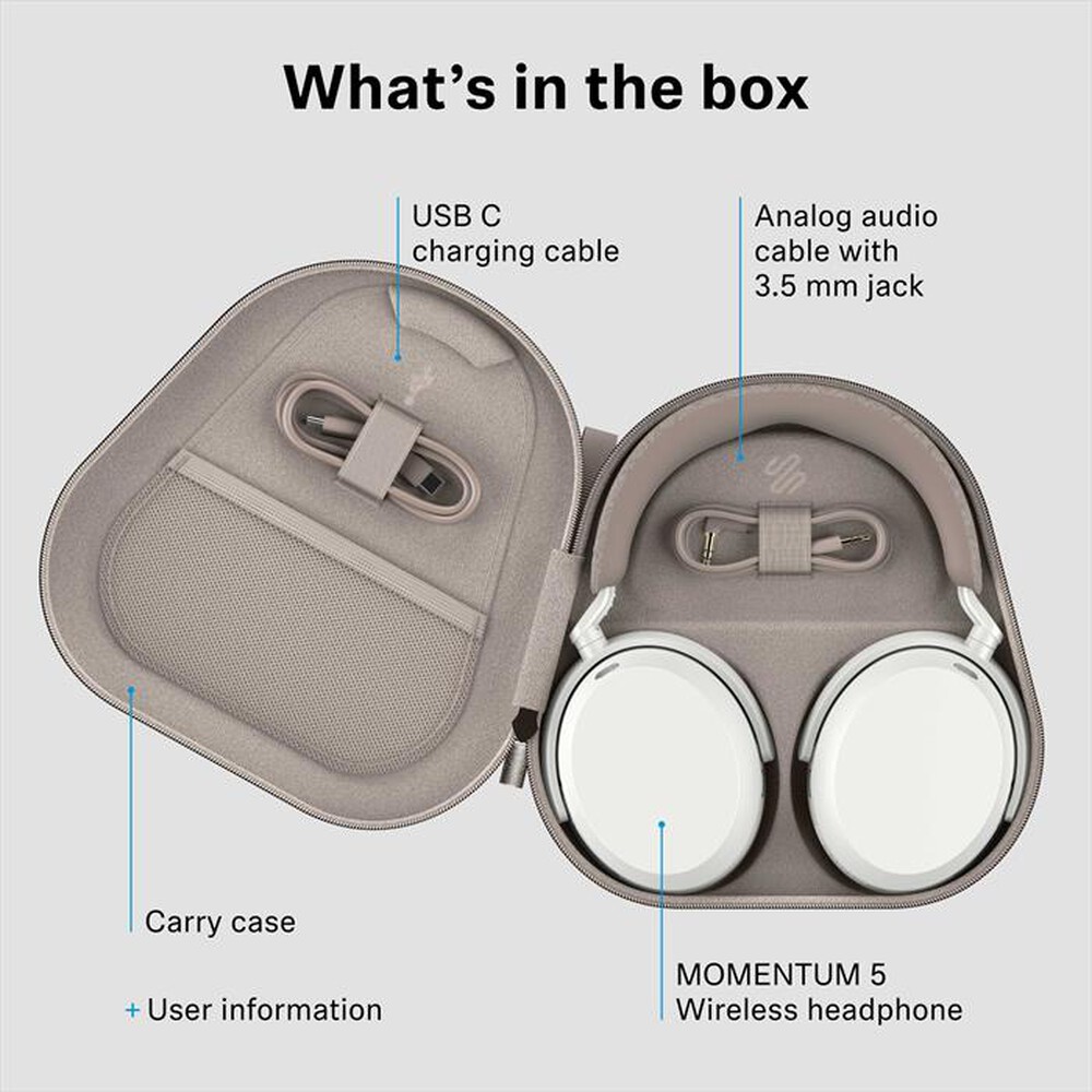 Immagine del prodotto SENNHEISER - Cuffia circumaurale wireless Bluetooth MOMENTUM 5-DENIM