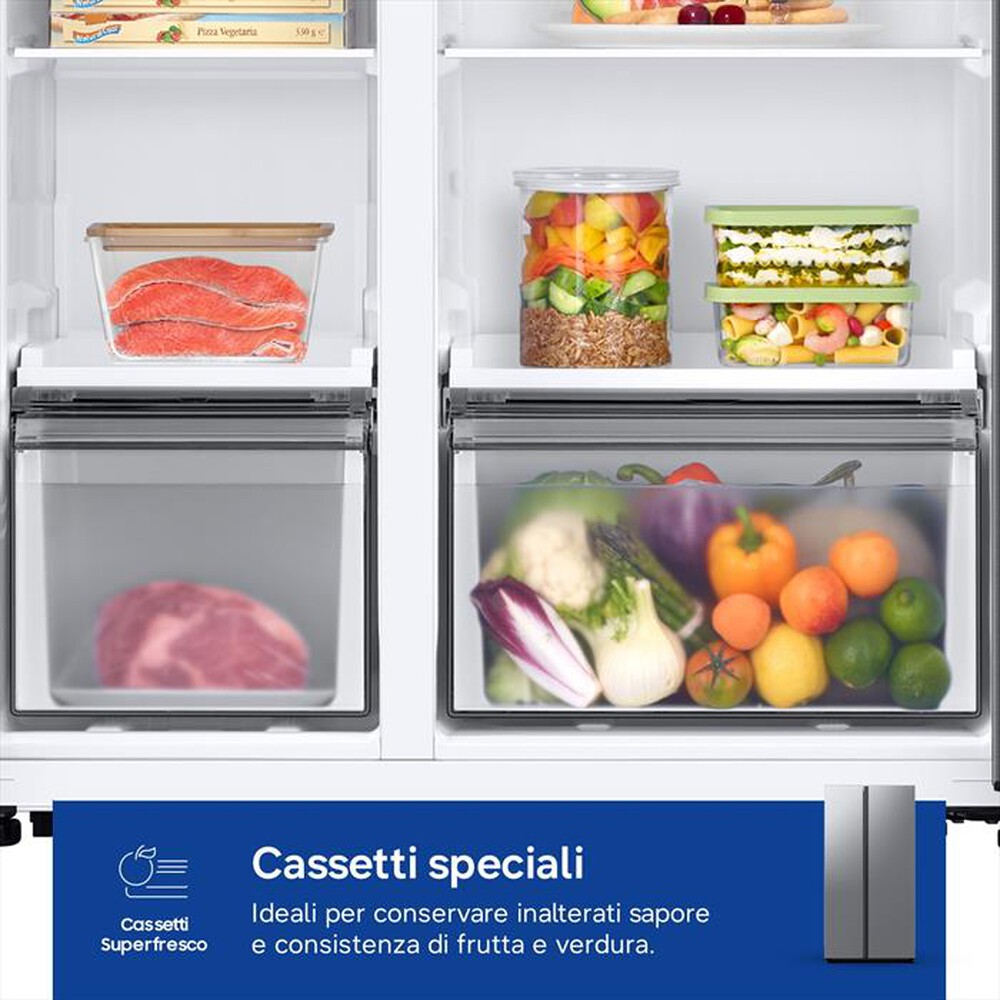 Immagine del prodotto SAMSUNG - Frigorifero side by side RS57DG400EM9EF Classe E-Metal Inox