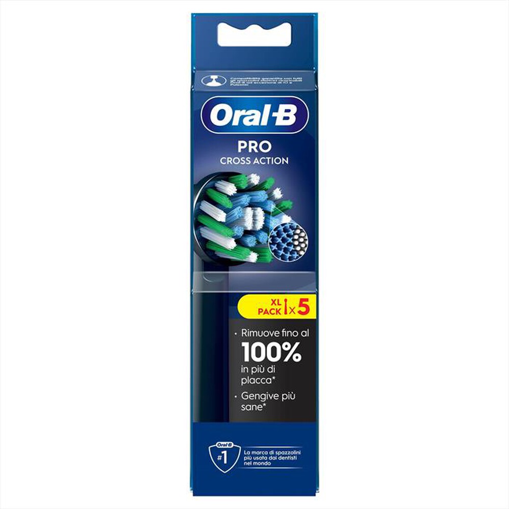 "ORAL-B - Testine Di Ricambio Pro Cross Action 5 Testine-Nero"