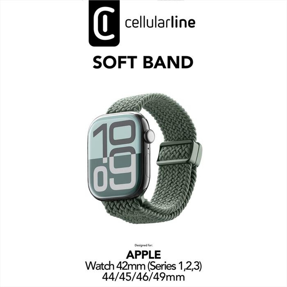 Immagine del prodotto CELLULARLINE - Soft Band Apple Watch 42 (S.1-2-3)/44/45/46/49 mm-Verde