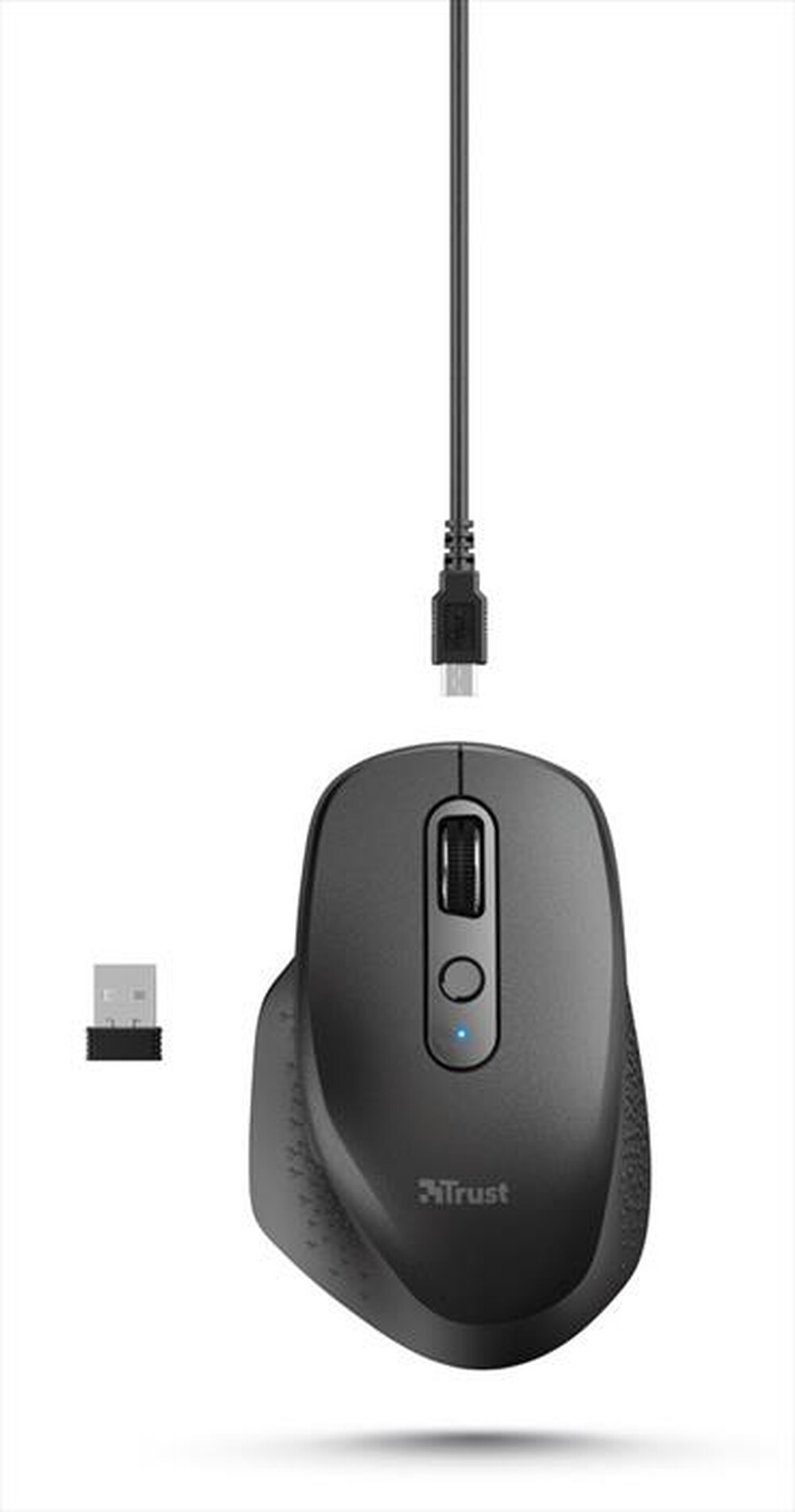 Immagine del prodotto TRUST - OZAA RECHARGEABLE MOUSE BLACK-Black