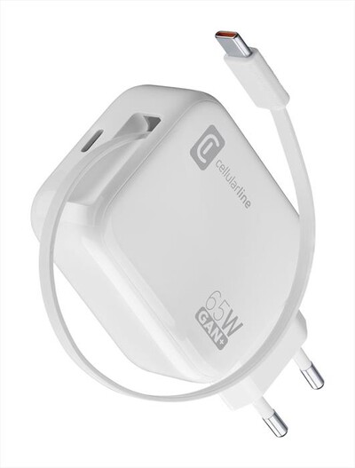 CELLULARLINE - RETRACTABLE POWER 65W-Bianco