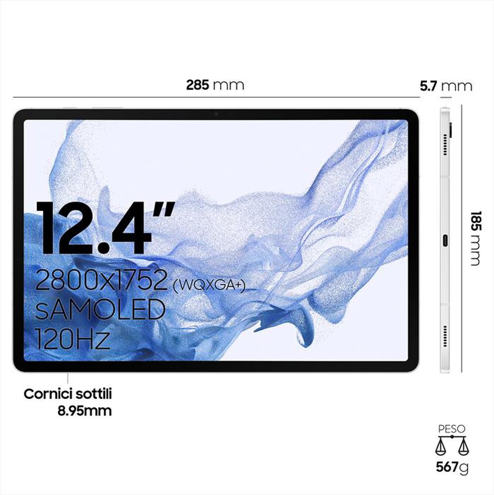 "SAMSUNG - GALAXY TAB S8+ WIFI 256GB-Silver"