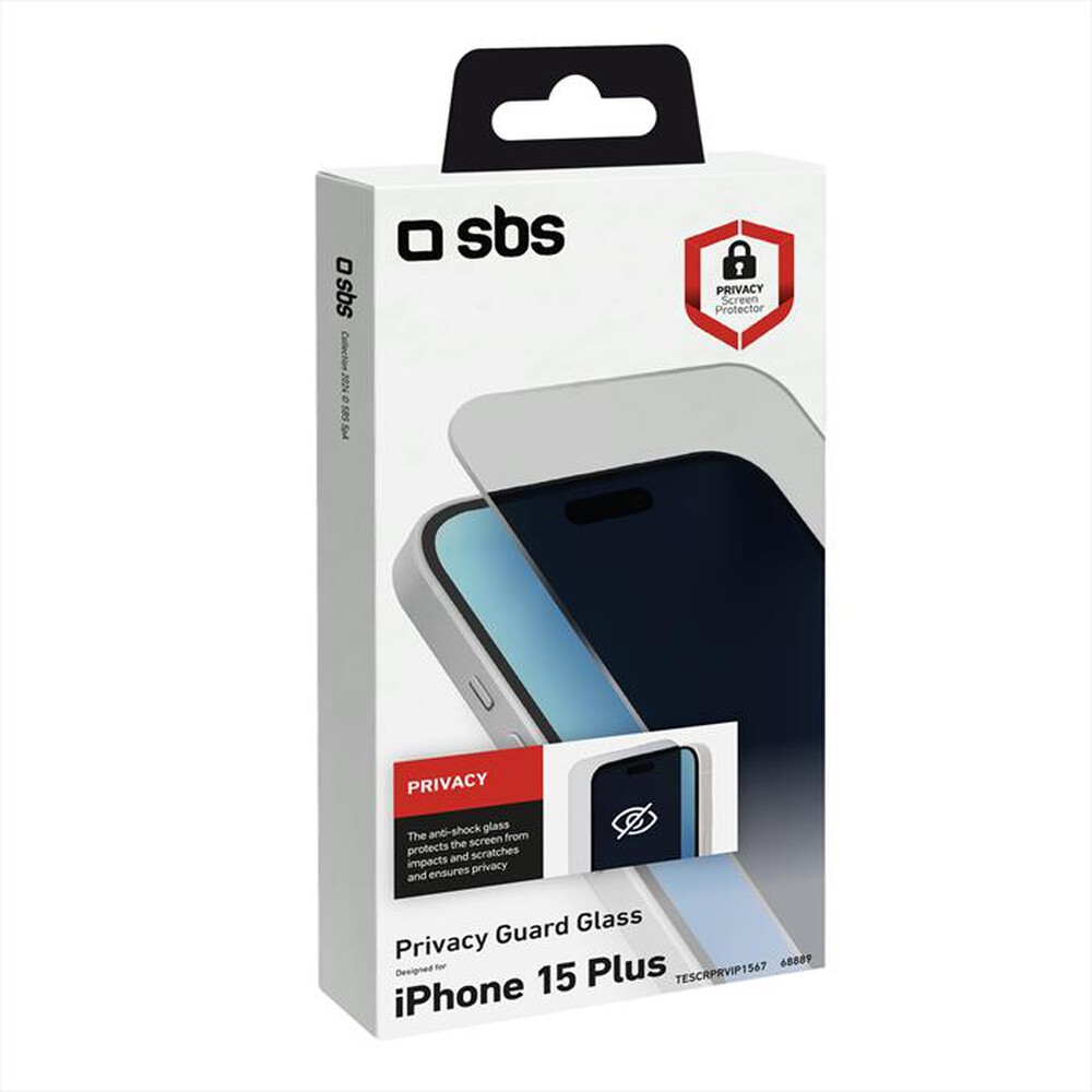 Immagine del prodotto SBS - Screenglass privacy TESCRPRVIP1567 iPhone 15 Plus-Trasparente