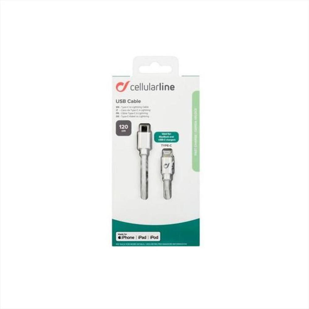 "CELLULARLINE - USBDATAC2LMFI1MW USB Data Cable-USB-C to Lightning-Bianco"