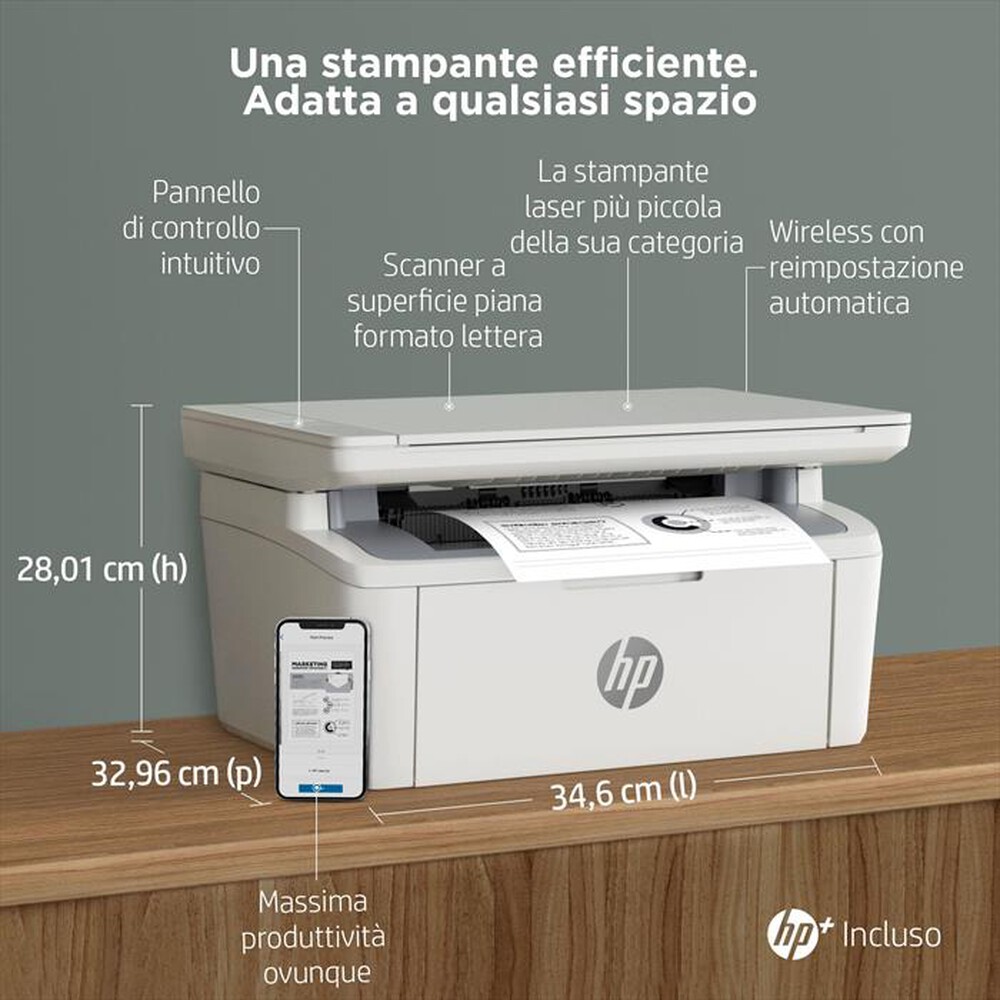 "HP - MULTIFUNZIONE LASERJET M140WE-Bianca"