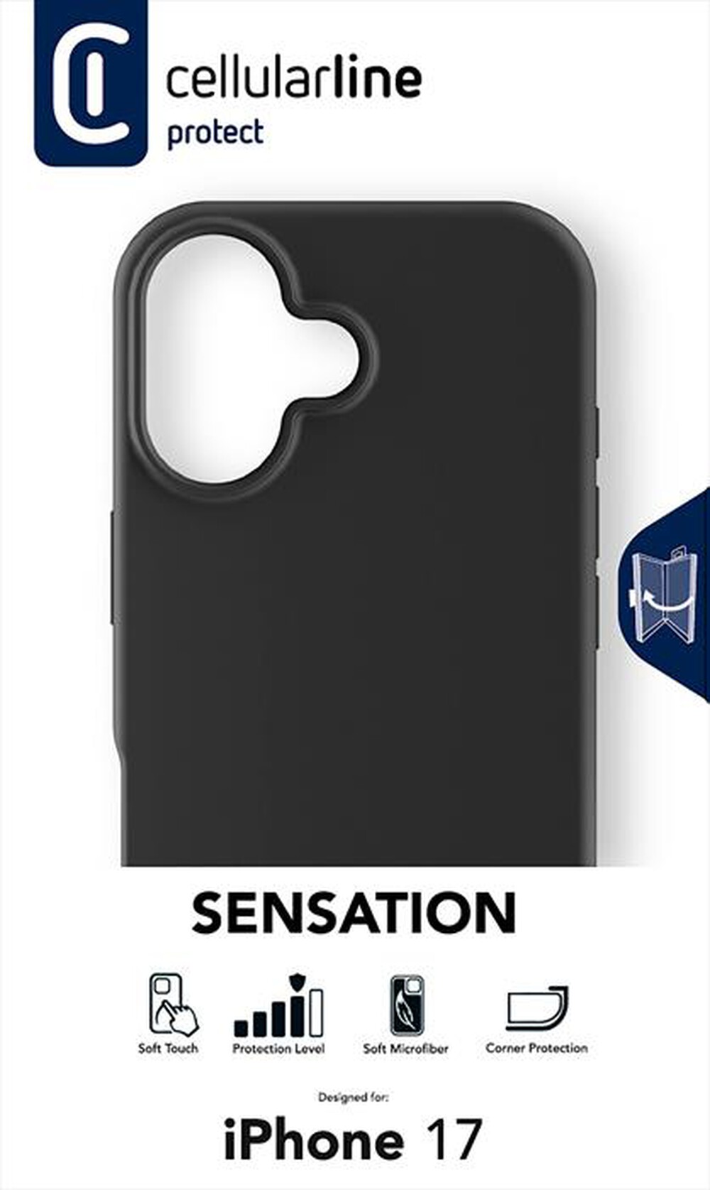 Immagine del prodotto CELLULARLINE - Custodia SENSATION per IPHONE 17-Nero
