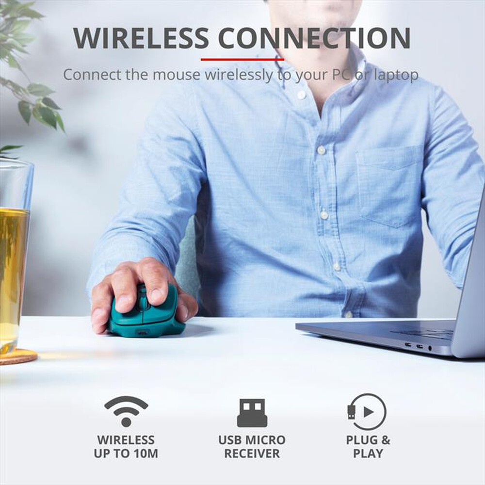 "TRUST - OZAA RECHARGEABLE S MOUSE BLUE-Blue"